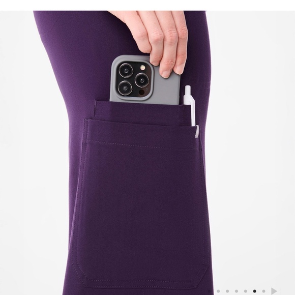 Figs Purple Jam Isabel Wide Leg Scrub Pants - Picture 4 of 5